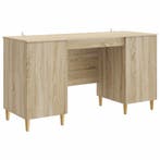 vidaXL Bureau met plank Sonoma Eiken 142,5 x 50 x 75 cm, Huis en Inrichting, Bureaus, Verzenden, Nieuw