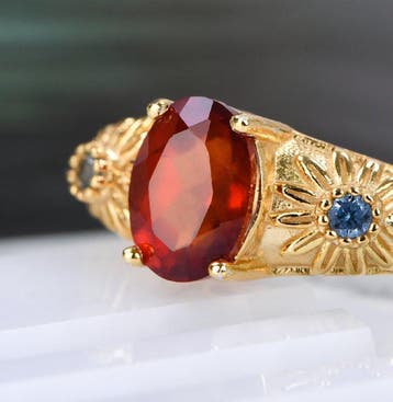 Zonder minimumprijs - Ring Zilver - 1.00ct. tw. Granaat, Nieuw