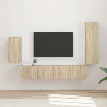 vidaXL Tv-meubelset 4 st Sonoma Eik, Verzenden, Nieuw