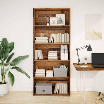 vidaXL Boekenkast 80x30x189 cm bewerkt hout oud houtkleurig, Verzenden
