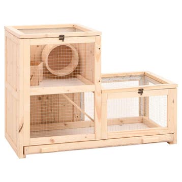 vidaXL Hamsterkooi 81x40x60 cm massief vurenhout, Verzenden