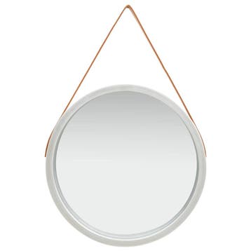 vidaXL Wandspiegel met band 60 cm zilverkleurig, Huis en Inrichting, Woonaccessoires | Spiegels, Verzenden, Nieuw