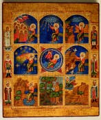 Icône - ICONE ORTHODOXE RUSSE « Création du Monde », bois.