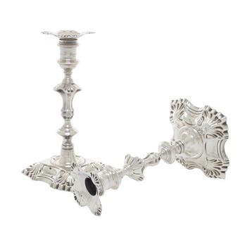 John Lambe - Kaarsenhouder (2) - .925 zilver - 1749 Cast