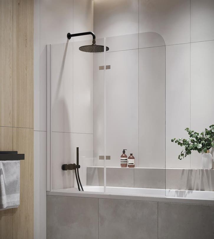 Badwand Austin 100 x 140 cm Chroom Badscherm Draaibaar 5 mm, Doe-het-zelf en Bouw, Sanitair, Nieuw, Verzenden