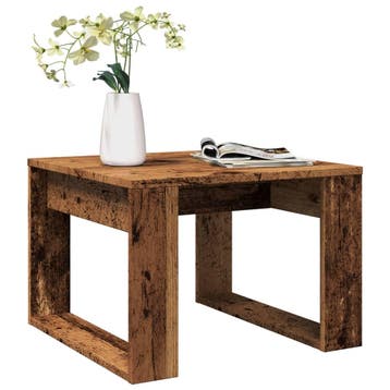 vidaXL Bijzettafel 50x50x35 cm bewerkt hout oud houtkleurig, Verzenden, Nieuw