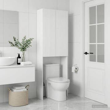 vidaXL Toiletkast ARNHEM Hoogglans Wit 66 x 25,5 x 190 cm, Verzenden, Nieuw