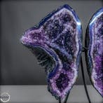 Natuurlijke amethist-vlindervleugeldrusen met calciet