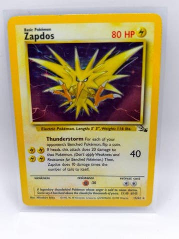 Pokémon - 1 Card - Zapdos 15/62 Foil - WOTC, Nieuw