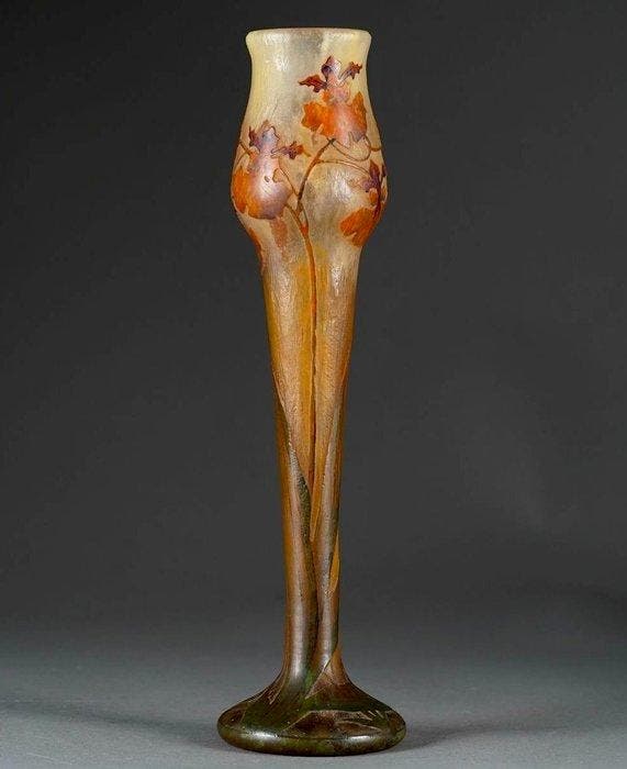 Daum Nancy - Vaas - Zeldzame orchidee soliflore-vaas -, Antiquités & Art, Antiquités | Verre & Cristal