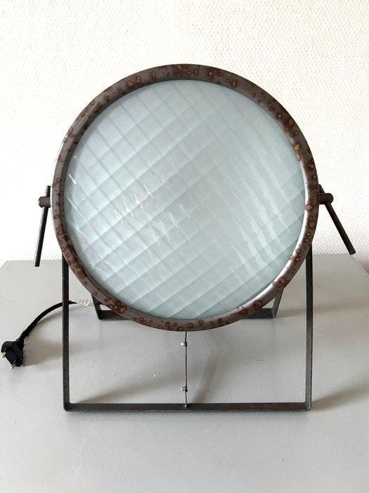 Lampe de table - Métal, Verre - phare vintage, Antiquités & Art, Antiquités | Assiettes décoratives & Carrelages