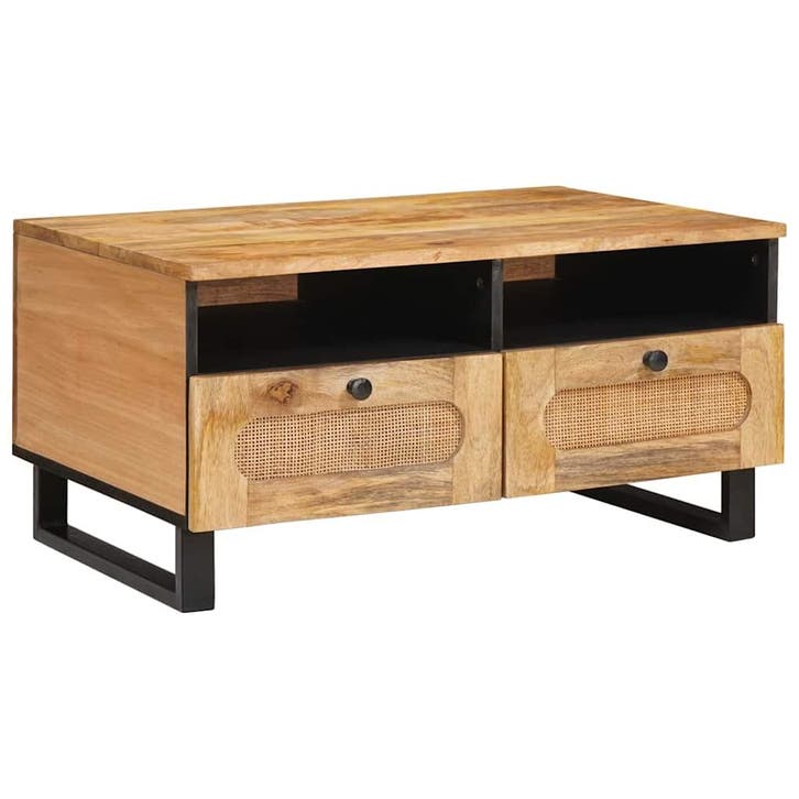vidaXL Salontafel Artisan Eiken 80 x 54 x 40 cm Massief, Maison & Meubles, Tables | Tables de salon, Envoi