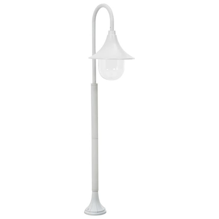 vidaXL Paalverlichting tuin E27 120 cm aluminium wit, Tuin en Terras, Buitenverlichting, Nieuw, Verzenden