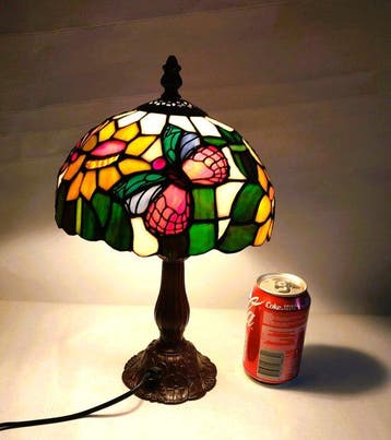 Tiffany STYLE Butterfly - Lampe de table - Cristal plombé -