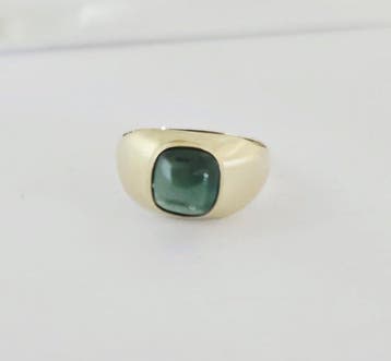 Zonder minimumprijs - Ring - 8 karaat Geel goud - Toermalijn, Handtassen en Accessoires, Nieuw