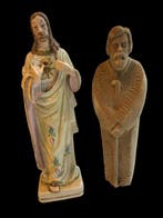 Beeldje - Jezus en Sint Jozef (2) - Porselein, Steen, Antiek en Kunst