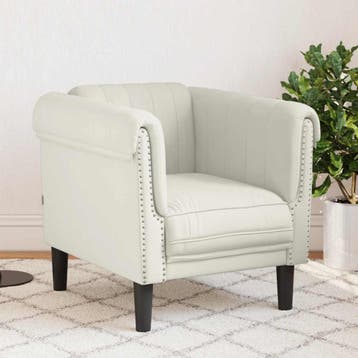 vidaXL Fauteuil fluweel crèmekleurig, Verzenden