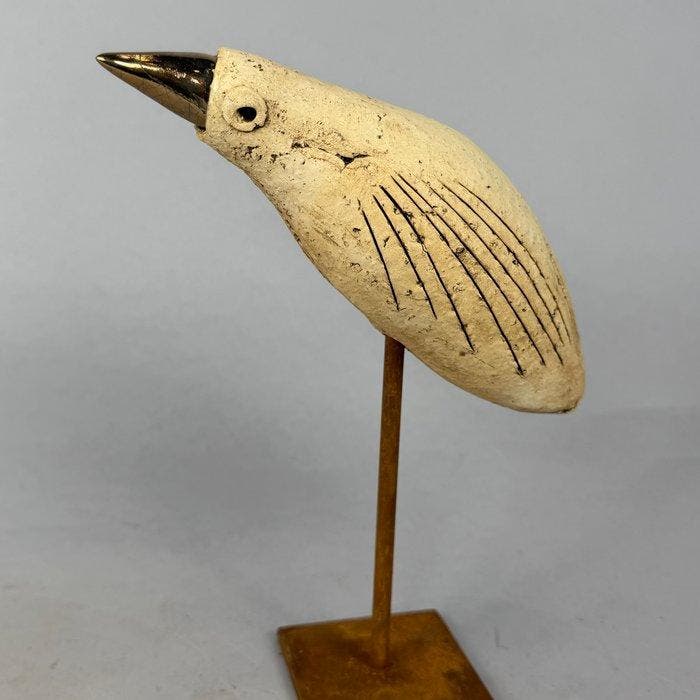 Ewa Budzowska - NO RESERVE- BIRD- decorated 24 carat gold), Antiek en Kunst, Kunst | Designobjecten