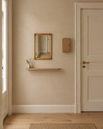 Miroir- Miroir mural doré – cadre en bois - Bois, Verre