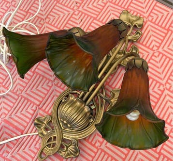 Lampe murale - Verre - Applique murale au style Art Nouveau, Antiquités & Art