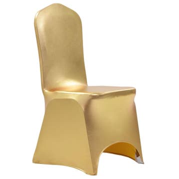 vidaXL 6 st Stoelhoezen stretch goud, Verzenden, Nieuw