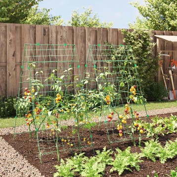 vidaXL Plantenklimrekken 2 st A-frame staal, Verzenden, Nieuw