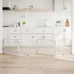 vidaXL Hondenhek inklapbaar met deur 4 panelen 320 cm, Verzenden, Nieuw