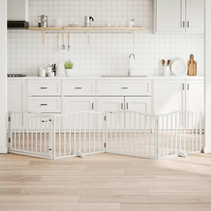 vidaXL Hondenhek inklapbaar met deur 4 panelen 320 cm, Dieren en Toebehoren, Hondenbenches, Nieuw, Verzenden