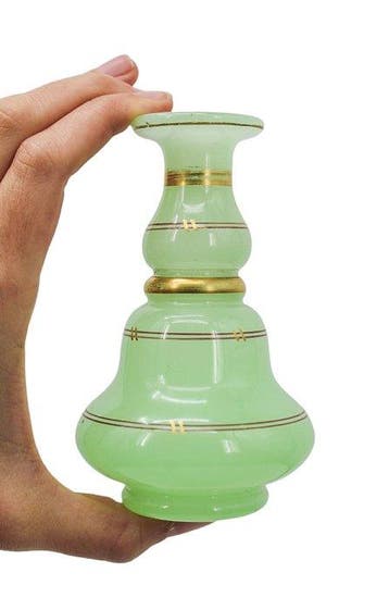 Flacon Napoléon lll en opaline uranifère - Parfumfles -