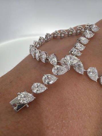 Armband - 14 karaat Witgoud - 10.24ct. tw. Diamant, Nieuw