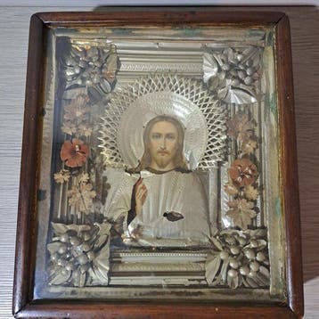 Icoon - Nikolaas de Wonderdoener - Hout, Glas