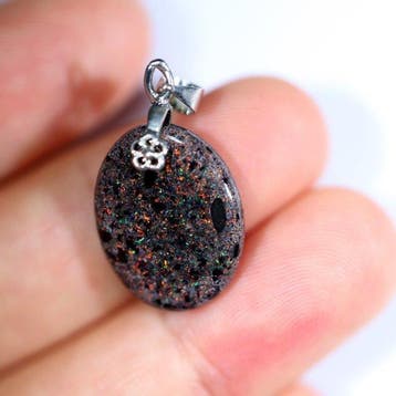 10,35 ct Opal-hanger - Andamooka Fairy Opal zilveren bail