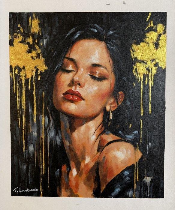 Tosca Lombardo (1975) - Liquid Gold, Antiek en Kunst, Kunst | Schilderijen | Modern