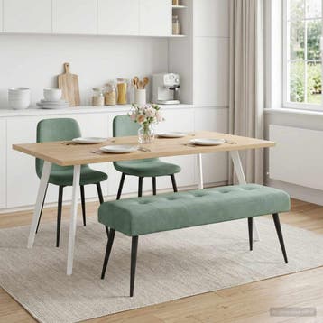 vidaXL Bank met knopen tufting Zeegroen 110 x 40 x 46 cm, Verzenden