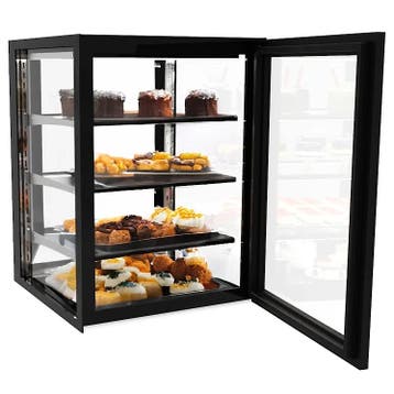 Neutrale Vitrine | INTEGRA | Zwart | 4 Niveaus |, Verzenden, Nieuw in verpakking