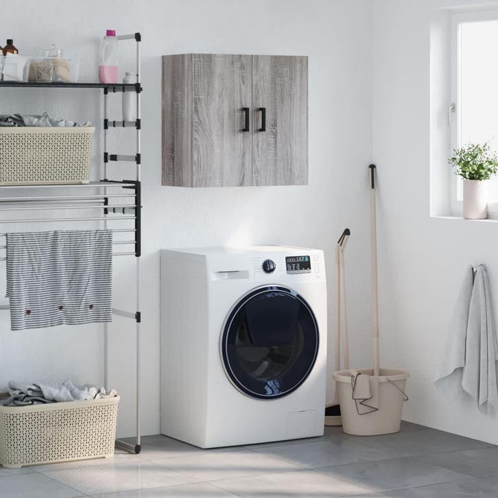 vidaXL Wandkast 60x31x60 cm bewerkt hout grijs sonoma, Huis en Inrichting, Kasten | Overige, Nieuw, Verzenden