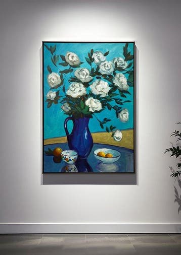 E. García - Bodegón azul con rosas XL (no reserve)