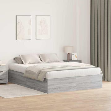 vidaXL Opbergbedframe Grijs Sonoma 140 x 200 cm Bewerkt hout, Verzenden