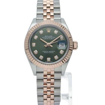 Rolex - Datejust 28 Ladies Watch Jubilee 10P Diamond Olive, Nieuw