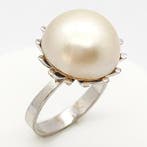 Ring - 18 karaat Witgoud - 8.00ct. tw. Parel - Mabe, Nieuw