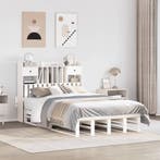 vidaXL Bed met boekenkast zonder matras grenenhout wit, Verzenden, Nieuw