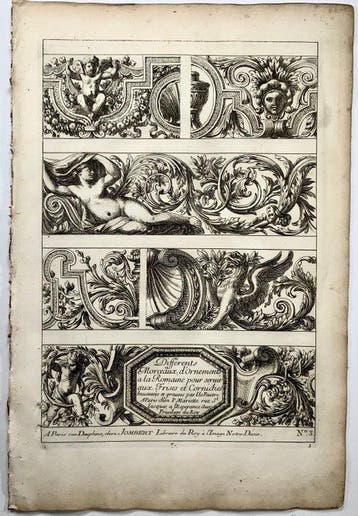 Complete suite of 6 plates by Jean le Pautre (1618-1682) -