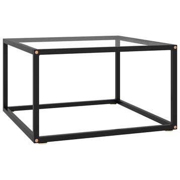 vidaXL Salontafel met gehard glas 60x60x35 cm zwart, Verzenden, Nieuw