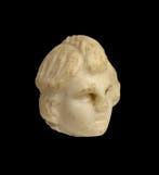 Oud-Romeins Marmer hoofd van Eros. Spaans exportvergunning.