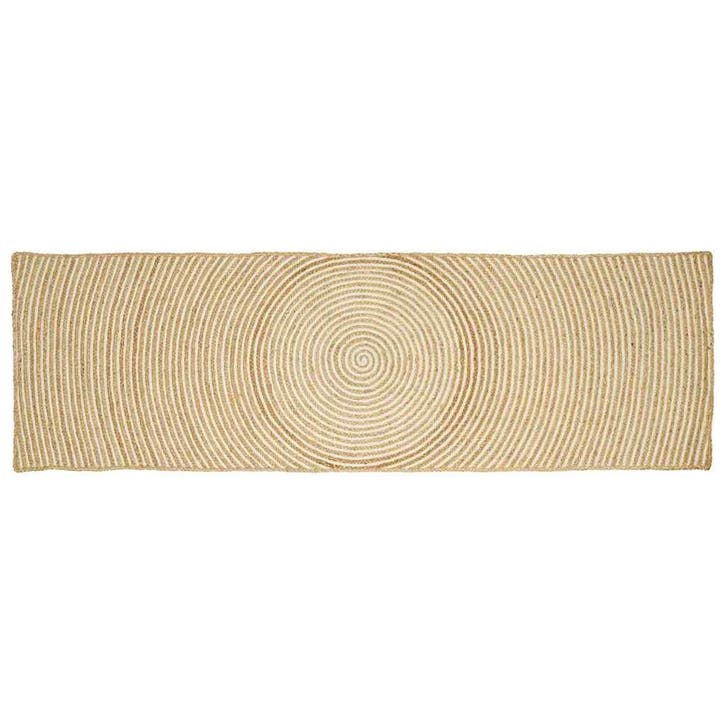 vidaXL Tapijt Natuurlijk en Wit 80 x 200 cm Jute, Maison & Meubles, Ameublement | Tapis & Moquettes, Envoi