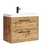 Badkamermeubel Etna 60cm eiken Badmeubel met wastafel, Huis en Inrichting, Badkamer | Badkamermeubels, Verzenden, Nieuw