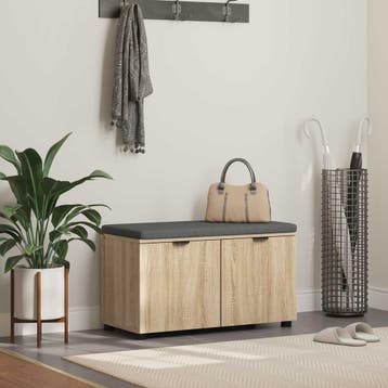 vidaXL Hallenbank Sonoma Eik 80 x 38 x 46 cm Geengineerd, Verzenden