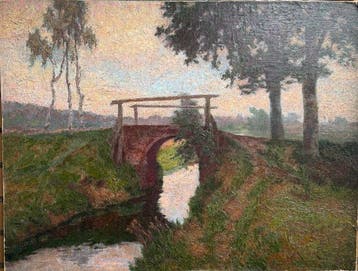 Simon Glücklich (1863-1943) - Landschaft mit Brücke