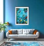 Ricart (XX) - Danza de Peces Koi en el Estanque Azul