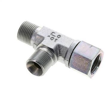 Raccord en T G3/8 Mâle x Femelle Acier Hydraulique 325bar, Verzenden